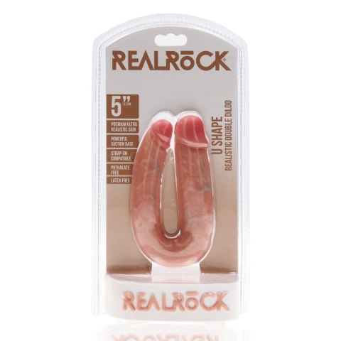 Dildo podwójne cieliste 12.7cm U Shaped Double Dildo REALROCK SHOTS