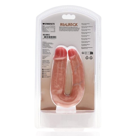 Dildo podwójne cieliste 12.7cm U Shaped Double Dildo REALROCK SHOTS