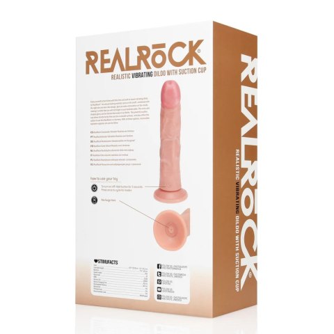 Realistyczny Zakrzywiony Wibrator z Przyssawką 20,5 cm, Flesh– RealRock
