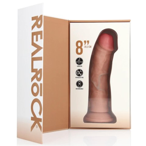 Realistyczny Zakrzywiony Wibrator z Przyssawką 20,5 cm, Flesh– RealRock