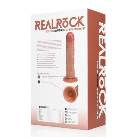 Realistyczny Zakrzywiony Wibrator z Przyssawką 20,5 cm, Tan– RealRock