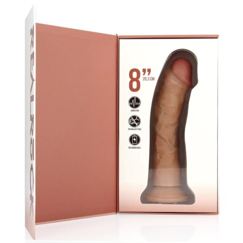 Realistyczny Zakrzywiony Wibrator z Przyssawką 20,5 cm, Tan– RealRock