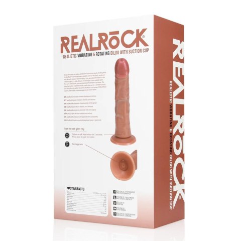 Realistyczny Wibrator Rotacyjny z Zakrzywionym Trzonem i Przyssawką 20,5 cm– RealRock