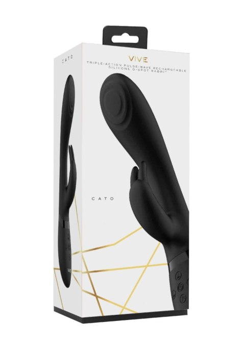 Wibrator Króliczek Impulsowy 3 Silniki USB Czarny - VIVE Cato