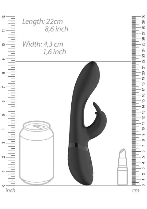 Wibrator Króliczek Impulsowy 3 Silniki USB Czarny - VIVE Cato