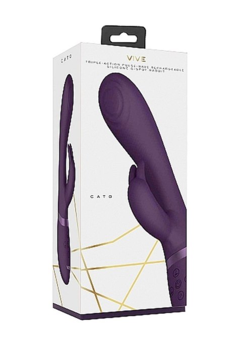 Wibrator Króliczek Impulsowy 3 Silniki USB Fioletowy - VIVE Cato