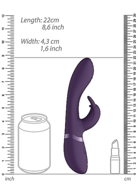 Wibrator Króliczek Impulsowy 3 Silniki USB Fioletowy - VIVE Cato
