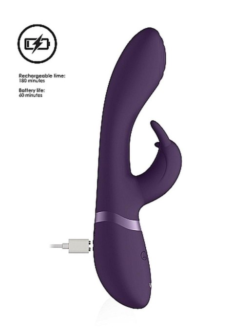 Wibrator Króliczek Impulsowy 3 Silniki USB Fioletowy - VIVE Cato