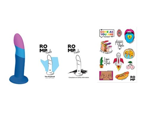 Dildo silikonowe do STRAP-ON 12.7cm ROMP Piccolo-X-BLUE ROMP