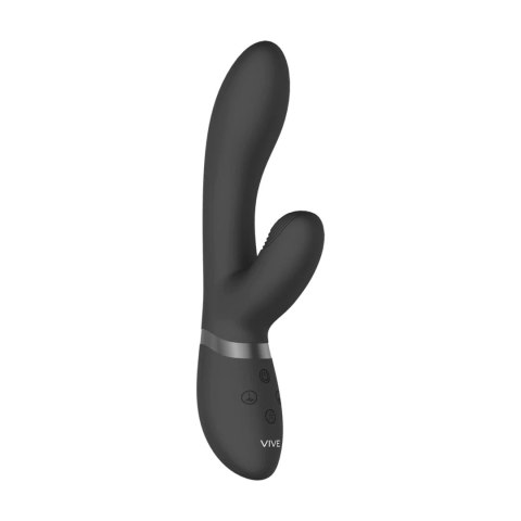 Wibrator Króliczek Z Technologią Pulse-Wave I Przyciskiem Climax Czarny Silikonowy Premium - VIVE