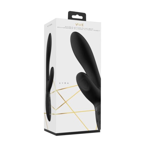 Wibrator Króliczek Z Technologią Pulse-Wave I Przyciskiem Climax Czarny Silikonowy Premium - VIVE