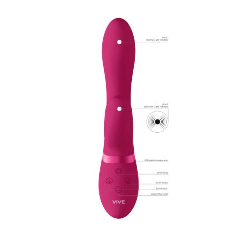 Wibrator Króliczek Z Technologią Pulse-Wave I Przyciskiem Climax Różowy Silikonowy Premium - VIVE