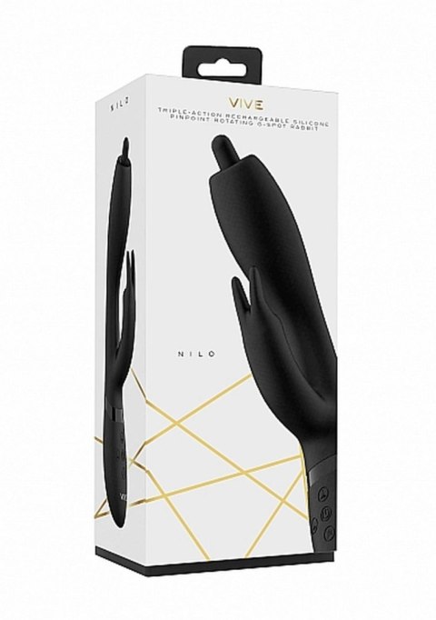 Wibrator Króliczek Z Końcówką Obracającą Się O 360 Stopni Czarny - NILO PINPOINT ROTATING G-SPOT RABBIT BLACK