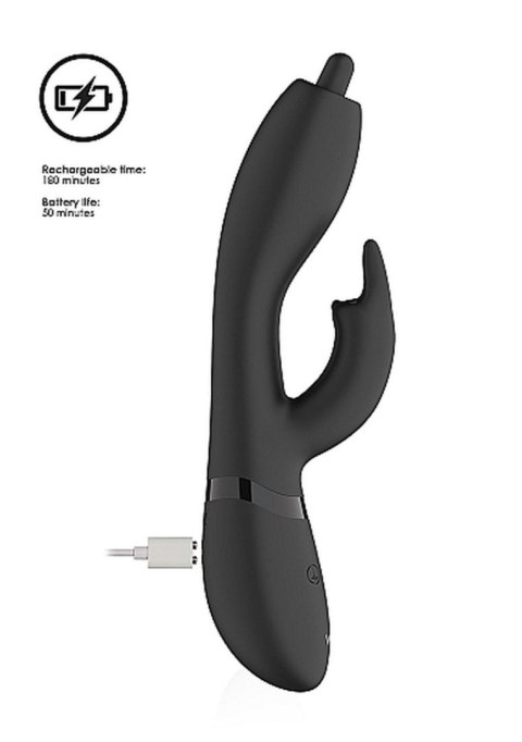 Wibrator Króliczek Z Końcówką Obracającą Się O 360 Stopni Czarny - NILO PINPOINT ROTATING G-SPOT RABBIT BLACK