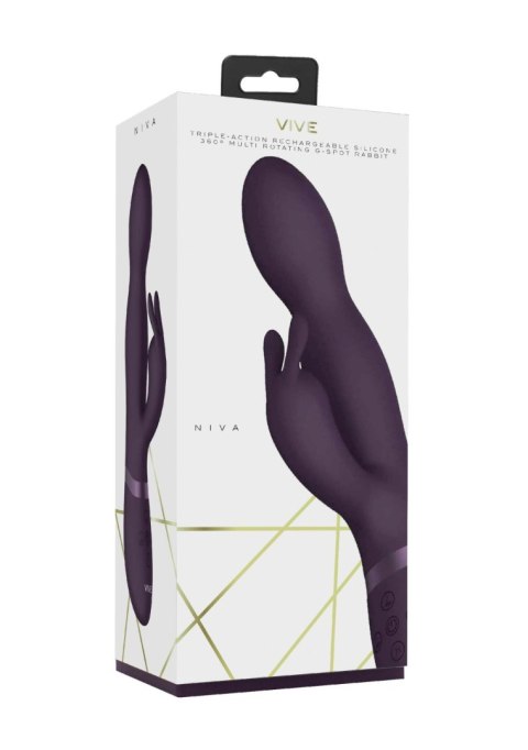 Wibrator Króliczek Z Końcówką Obracającą Się O 360 Stopni Fioletowy - NIVA 360DEGREES RABBIT PURPLE