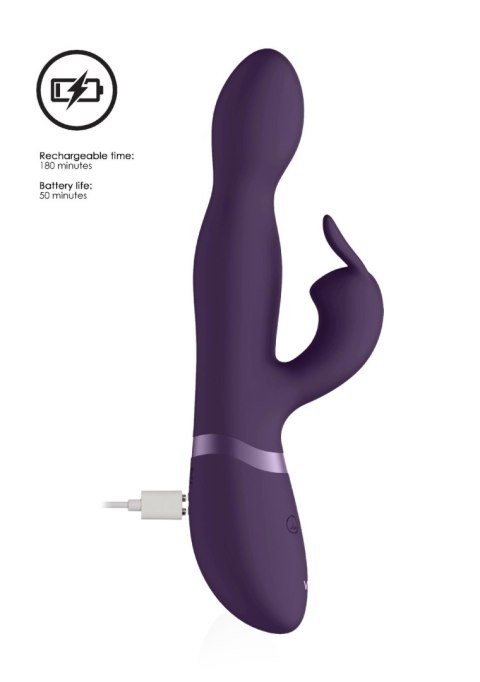 Wibrator Króliczek Z Końcówką Obracającą Się O 360 Stopni Fioletowy - NIVA 360DEGREES RABBIT PURPLE