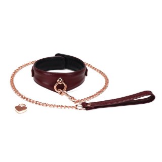 Obróżka Ze Smyczą Wine Red Curved Collar Liebe Seele Liebe Seele