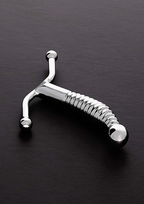 Dildo ze stali nierdzewnej 16cm Ribbed G Spot Stimulator SHOTS