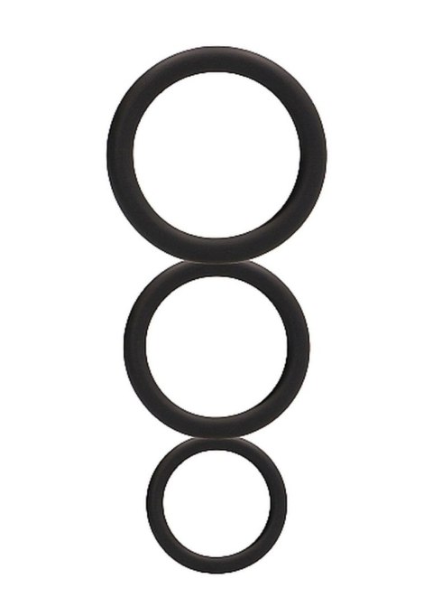 Zestaw Okrągłych Pierścieni Na Penisa Czarny - Round Cock Ring Set