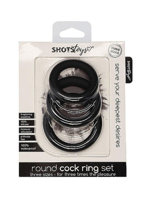 Zestaw Okrągłych Pierścieni Na Penisa Czarny - Round Cock Ring Set