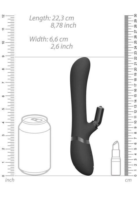 Czarny Innowacyjny Wibrator Do Punktu G I Łechtaczki 4 Wymienne Nakładki 2 Silniki USB - VIVE Chou