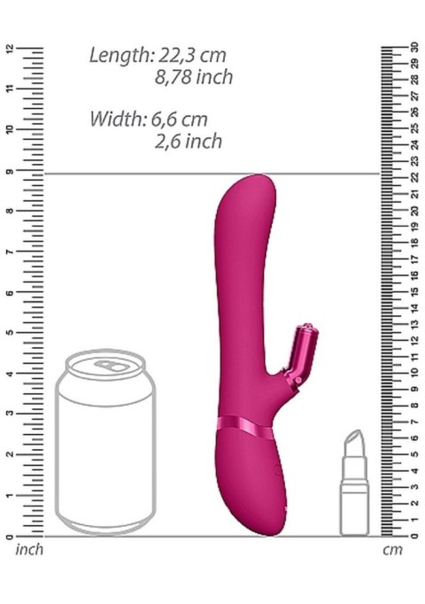 Różowy Innowacyjny Wibrator Do Punktu G I Łechtaczki 4 Wymienne Nakładki 2 Silniki USB - VIVE Chou