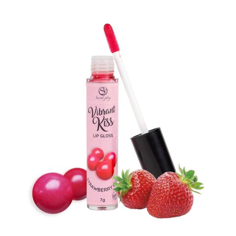 Błyszczyk do seksu oralnego wibracyjny guma truskawkowa LIP GLOSS VIBRANT KISS 6g