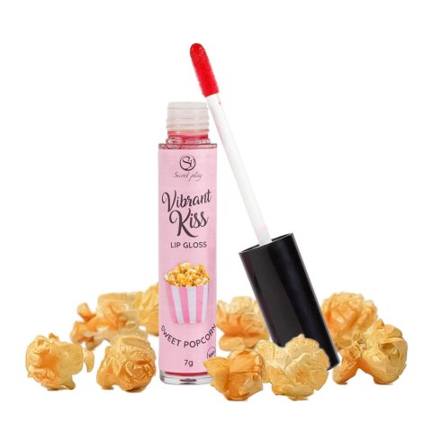 Błyszczyk do seksu oralnego wibracyjny słodki popcorn LIP GLOSS VIBRANT KISS 6g