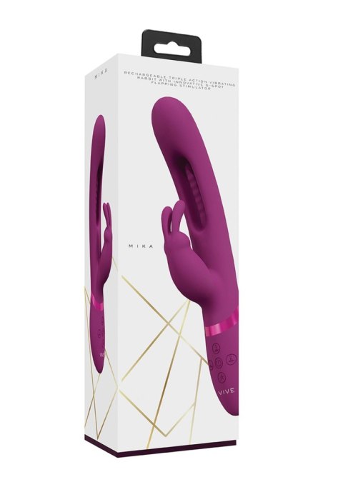 Wibrator Króliczek 3-Silnikowy Z Technologią Flapping Tongue Różowy - MIKA VIVE057 TRIPLE RABBIT PINK