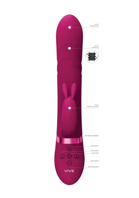 Wibrator Króliczek Z Obrotowym Koralikiem I Potrójnym Silnikiem - NARI VIBRATING AND ROTATING BEADS G-SPOT RABBIT