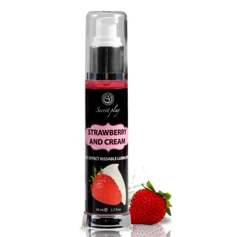 Lubrykant smakowy truskawka i śmietana STRAWBERRY & CREAM HOT EFFECT SECRET PLAY 50ml