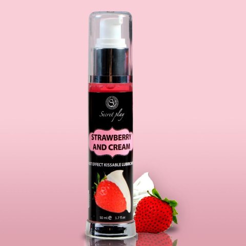 Lubrykant smakowy truskawka i śmietana STRAWBERRY & CREAM HOT EFFECT SECRET PLAY 50ml