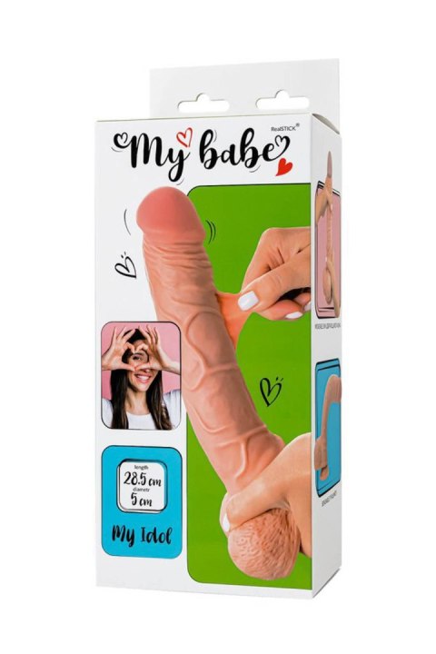 Dildo z ruchomą skórą cieliste 28.5cm My babe by RealStick My Idol TOYFA