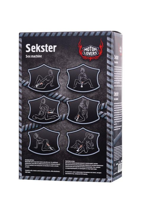 Sex machine Sekster, MotorLovers, ABS, black, 29 cm