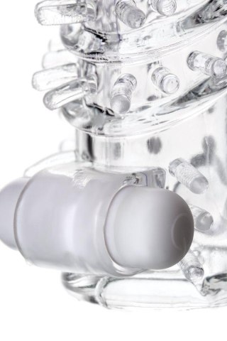 Sleeve TOYFA A-Toys Fril, with vibro bullet, TPR, transparent, 13,4 cm