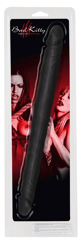 Dildo podwojne silikonowe czarne 40cm Double Dong Bad Kitty ORION