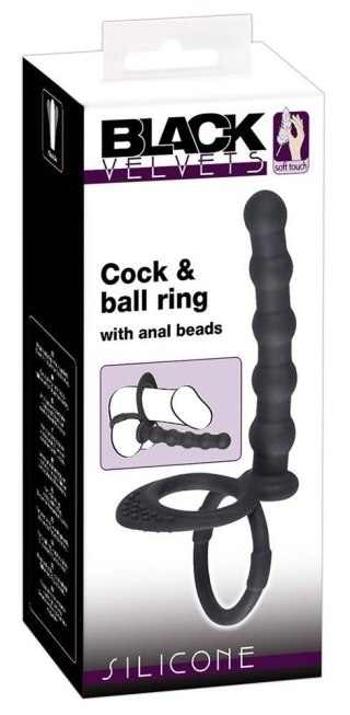 Pierścień Erekcyjny Na Penisa I Jądra, Czarny-Black Velvets Cock & ball ring