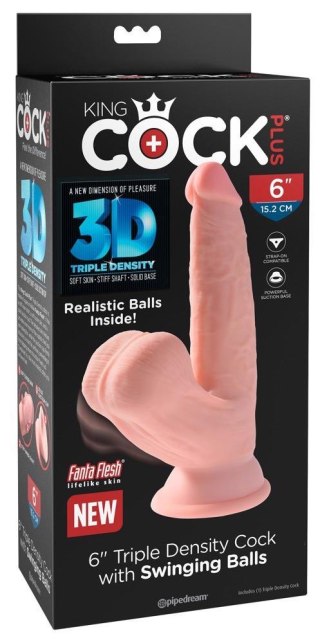 Dildo realistyczne z poruszającymi jądrami cieliste 15.2cm ORION