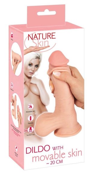 Dildo z ruchomą skórą cieliste 20cm Nature Skin ORION