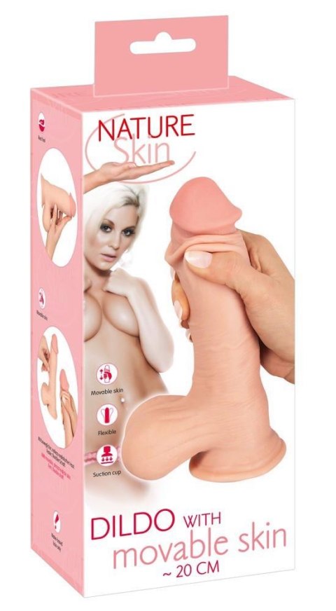 Dildo z ruchomą skórą cieliste 20cm Nature Skin ORION