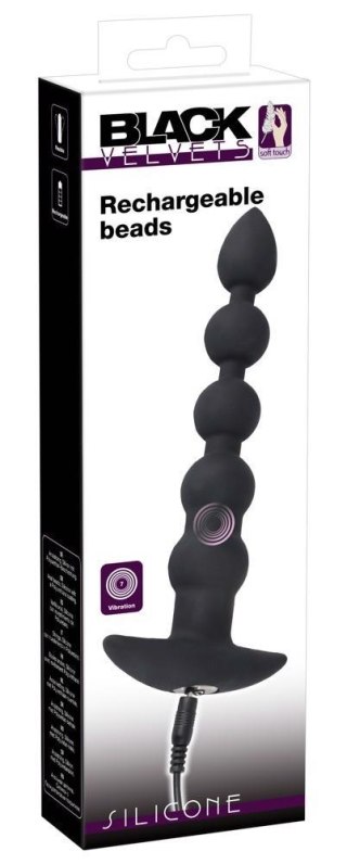 Koraliki analne czarne Black Velvets Rechargeable