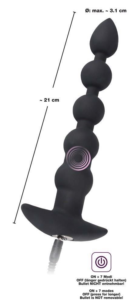 Koraliki analne czarne Black Velvets Rechargeable