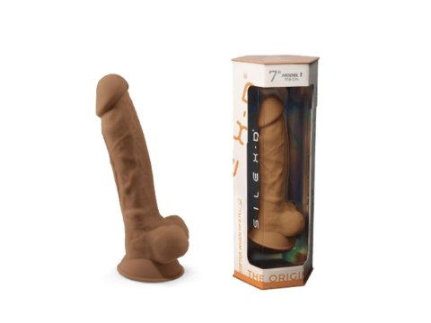 Dildo silikonowe karmelowe 17.7cm Model 1