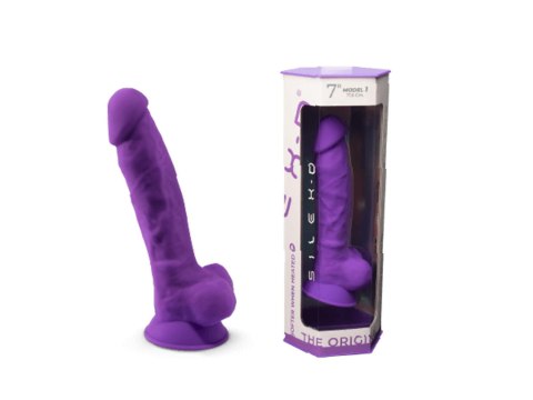 Dildo silikonowe z przyssawką fiolet 20cm Model 1 Silexd