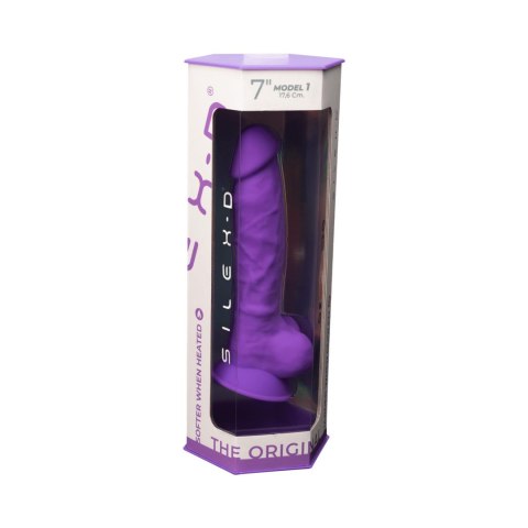 Dildo silikonowe z przyssawką fiolet 20cm Model 1 Silexd
