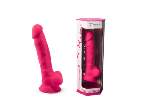 Dildo silikonowe z przyssawką fuksja 20cm Model 1 Silexd