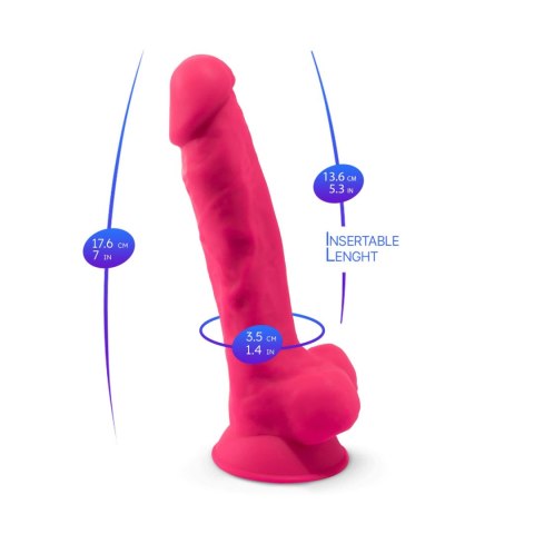 Dildo silikonowe z przyssawką fuksja 20cm Model 1 Silexd