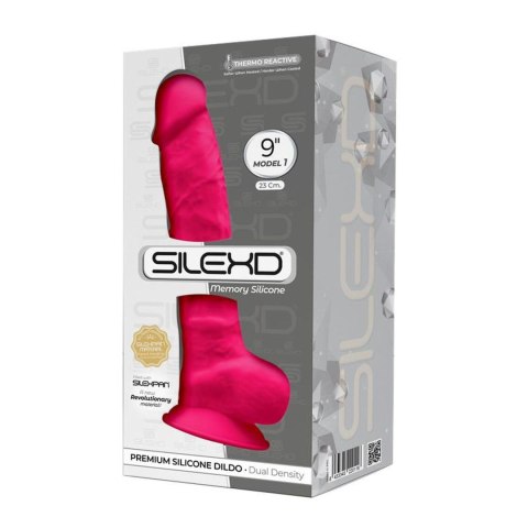 Dildo silikonowe z przyssawką fuksja 24cm Model 1 Silexd