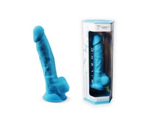 Dildo silikonowe z przyssawką niebieski 17.8cm Model 1 Silexd