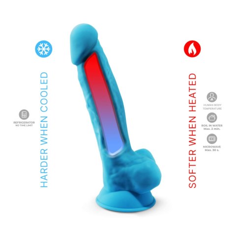 Dildo silikonowe z przyssawką niebieski 17.8cm Model 1 Silexd